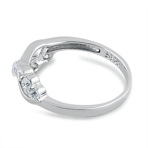 Sterling Silver Free Form CZ Ring