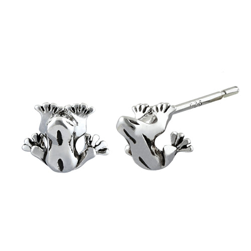 Sterling Silver Frog Stud Earrings