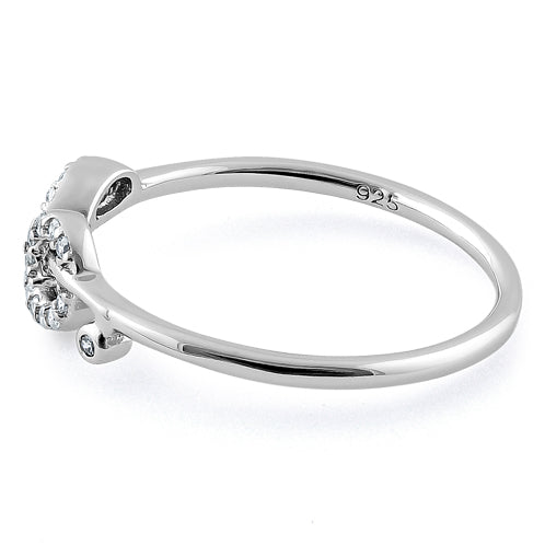 Sterling Silver G Clef Music Note Knuckle Ring - Adjustable Mid Finger Ring (12mm Wide) - View #5