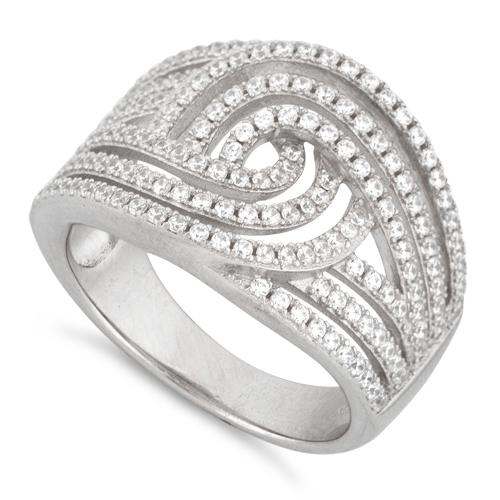 Sterling Silver Galaxy Pave CZ Ring