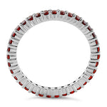 Sterling Silver Garnet Eternity CZ Ring