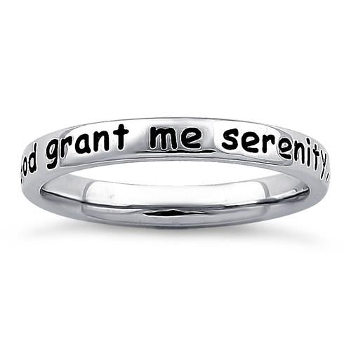 Sterling Silver "God grant me serenity, wisdom, & courage" Ring