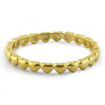 Sterling Silver Gold Plated Tiny Hearts Eternity Ring