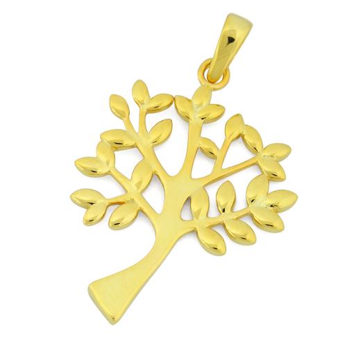 Sterling Silver Gold Plated Tree of Life Pendant