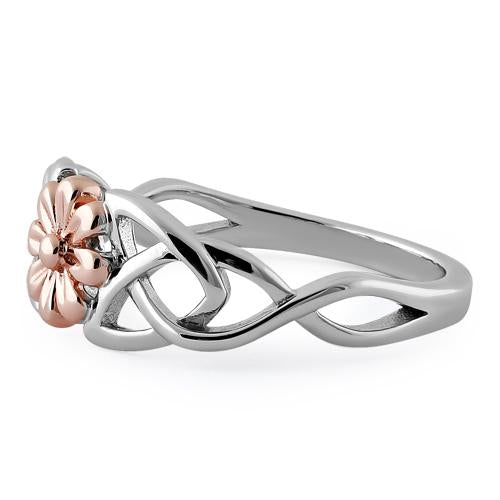 Sterling Silver Two-Tone Celtic Daisy Ring