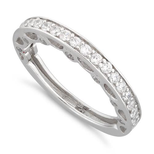 Sterling Silver Half Eternity Clear CZ Ring