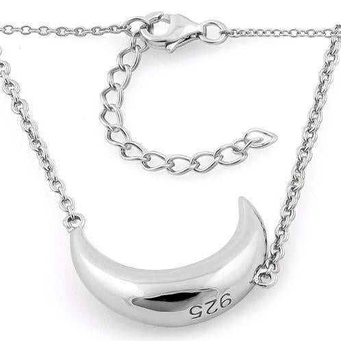 Sterling Silver Half Moon Necklace