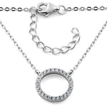 Sterling Silver Halo CZ Necklace