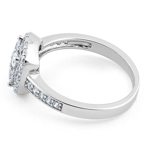 Sterling Silver Halo CZ Ring