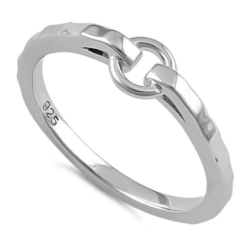 Sterling Silver Hammered Shared Hoop Ring