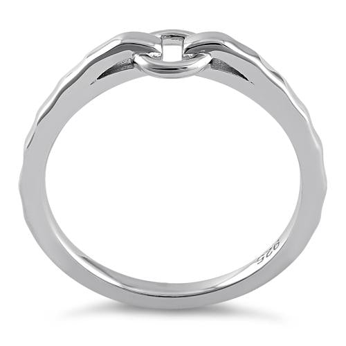 Sterling Silver Hammered Shared Hoop Ring