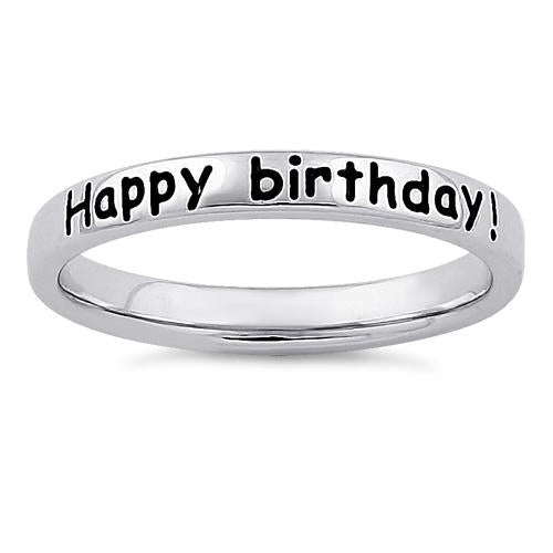 Sterling Silver "Happy Birthday! Wishing you all the best!" Ring