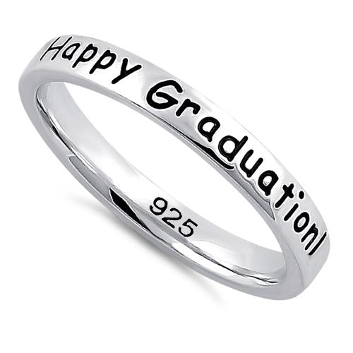 Sterling Silver "Happy Graduation! We're so proud of you!" Ring