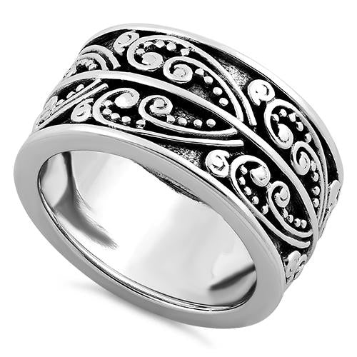 Sterling Silver Heart Bali Ring