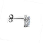 Sterling Silver Heart Clear CZ Earrings