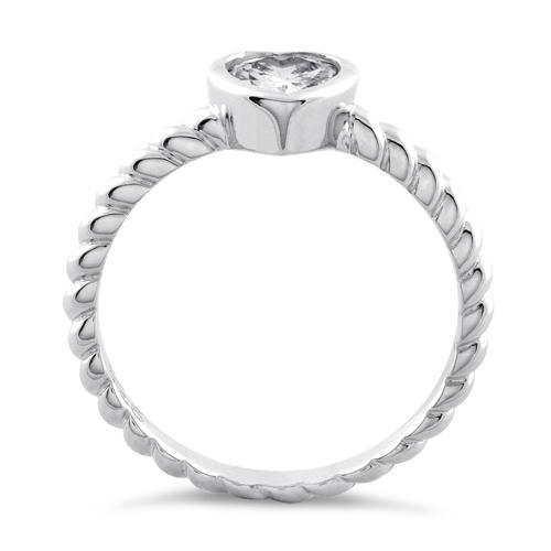 Sterling Silver Heart Clear CZ Ring