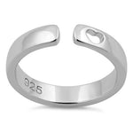 Sterling Silver Heart Cut Semi Band Ring