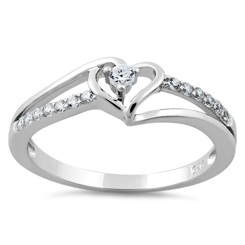 Sterling Silver Heart CZ Ring