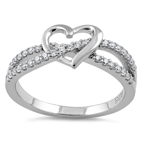 Sterling Silver Heart CZ Ring