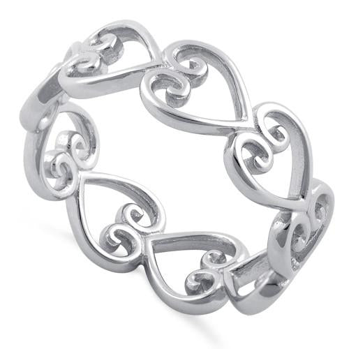 Sterling Silver Heart Eternity Ring