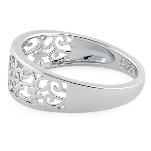Sterling Silver Heart Filigree Ring
