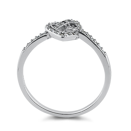 Sterling Silver Heart Knot CZ Ring