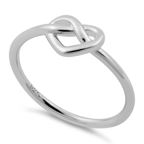 Sterling Silver Heart Knot Shape Ring