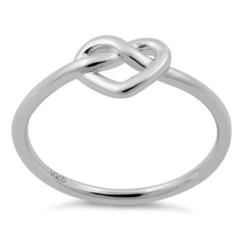 Sterling Silver Heart Knot Shape Ring