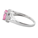 Sterling Silver Heart Pink CZ Ring