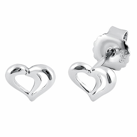 Sterling Silver Heart Stud Earrings