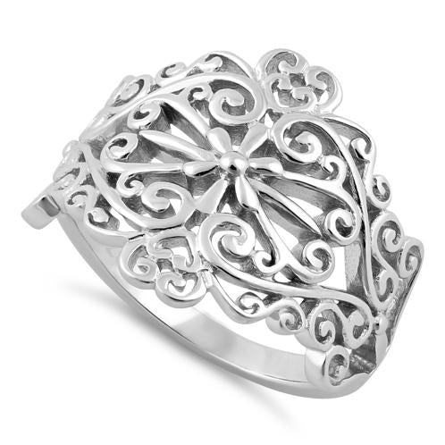 Sterling Silver Heart Swirl Ring