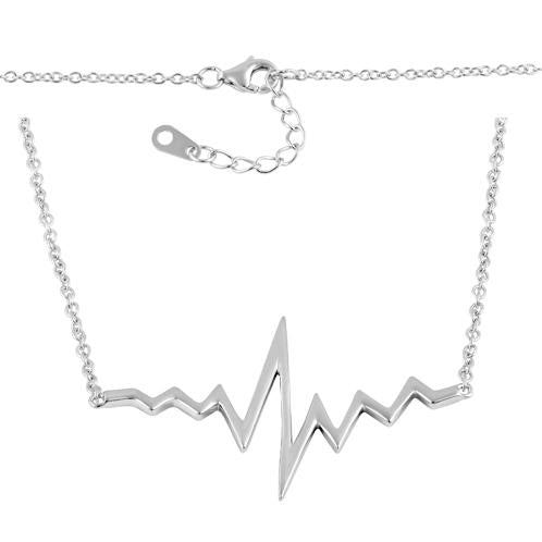 Sterling Silver Heartbeat Necklace