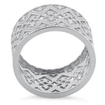 Sterling Silver Hearts Band Ring