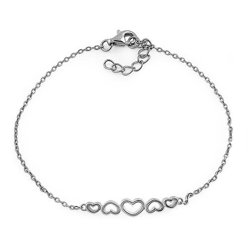 Sterling Silver Hearts Bracelet