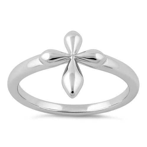 Sterling Silver High Polish Cross Ring