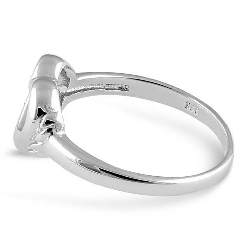 Sterling Silver High Polish Cut Heart Ring