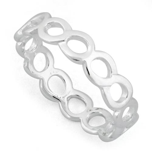 Sterling Silver Hollow Bubble Eternity Ring