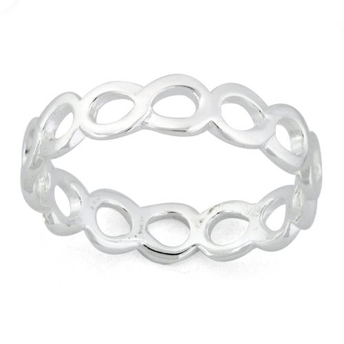 Sterling Silver Hollow Bubble Eternity Ring