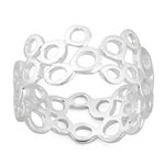 Sterling Silver Hollow Bubbles Wide Ring