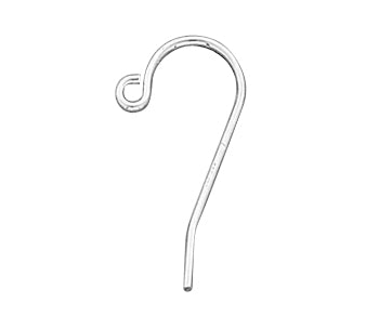 Sterling Silver Hook Earwire 21mm - PACK OF 10