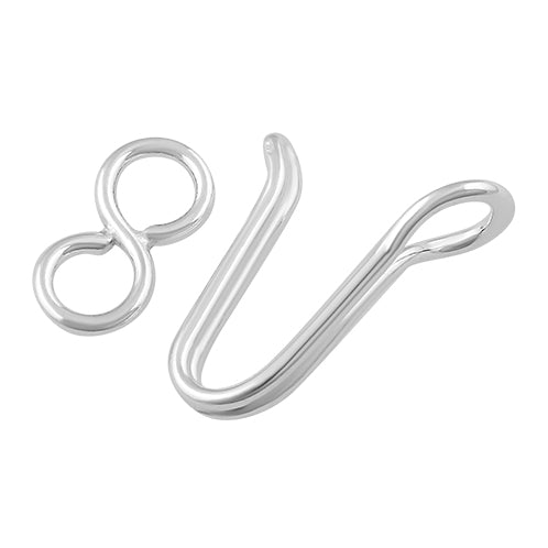 Sterling Silver Hook & Eye 13 x 4mm - PACK OF 4