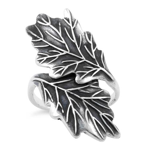 Sterling Silver Hugging Leaves Ring