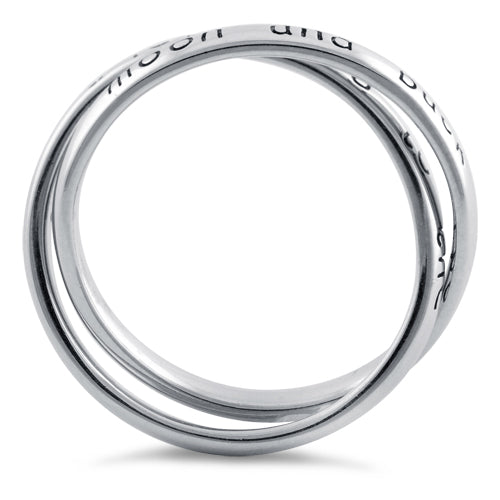 Sterling Silver "I love you to the moon and back" Linking Rings