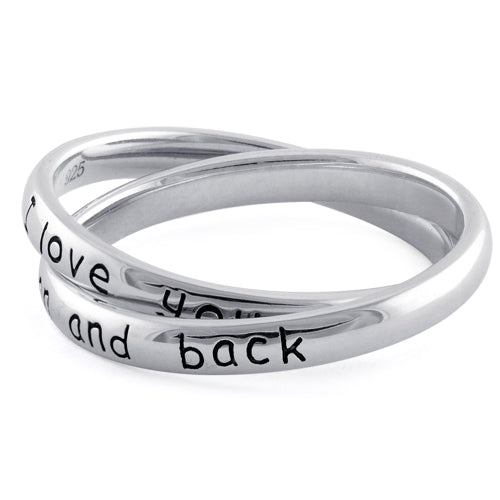 Sterling Silver "I love you to the moon and back" Linking Rings