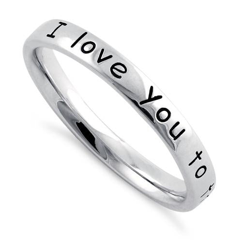 Sterling Silver "I Love You to the Moon and Back" Ring