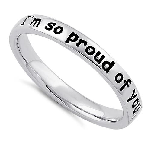 Sterling Silver "I'm so proud of you!" Ring