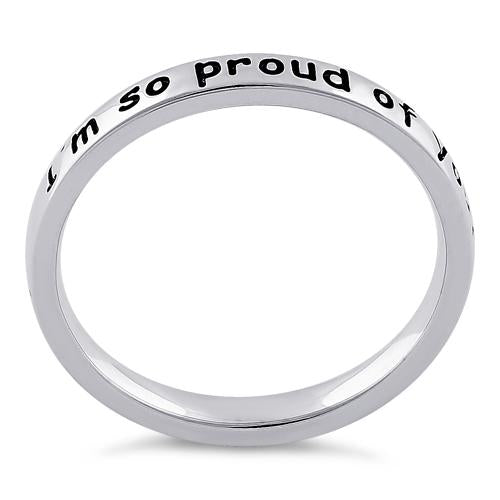 Sterling Silver "I'm so proud of you!" Ring