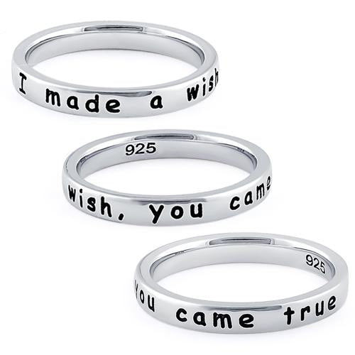 Sterling Silver "I made a wish, you came true" Ring