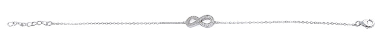 Sterling Silver Infinity Clear CZ Bracelet