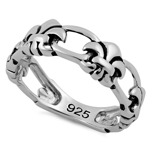 Sterling Silver Eternity Fleur de Lis Ring